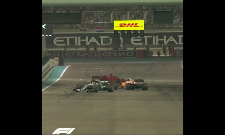 Hamilton-Vettel-Alonso-trio ja donitsit Abu Dhabin radalla.