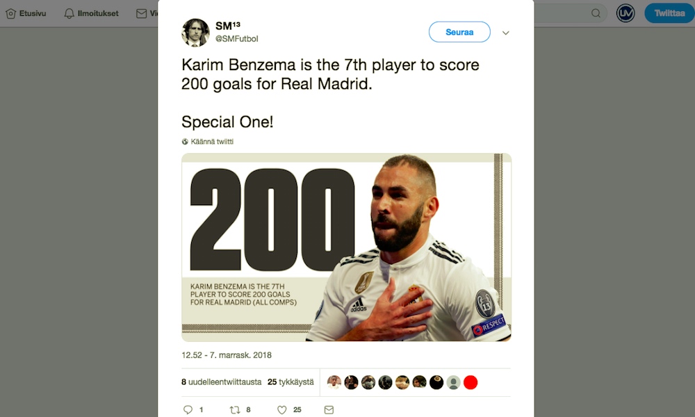 Real Madrid murskasi Viktoria Plzenin ja Karim Benzema iski 200. maalinsa Los Blancosille.