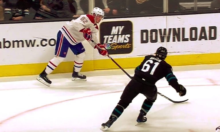 Artturi Lehkosen 29 ottelun piina ohi - Montreal Canadiensin suomalaislaituri onnistui vihdoin maalinteossa, ottelussa San Jose Sharksia vastaan.