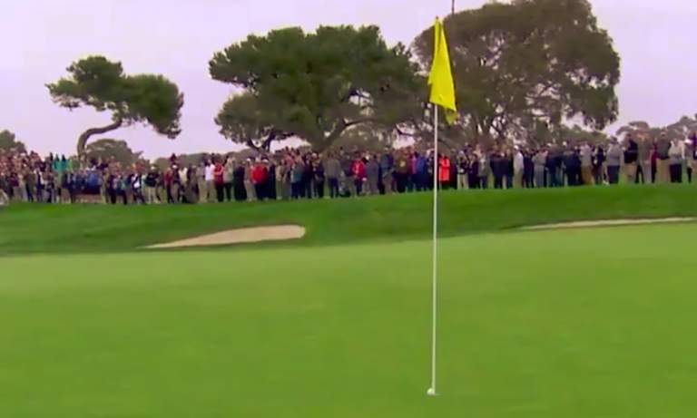 Videota Tiger Woodsin lyönnistä PGA-kiertueen kisassa, jossa pallo upposi kuppiin, mutta se pomppasi pohjalta takaisin ylös, on katsottu huimat 3 miljoonaa kertaa.